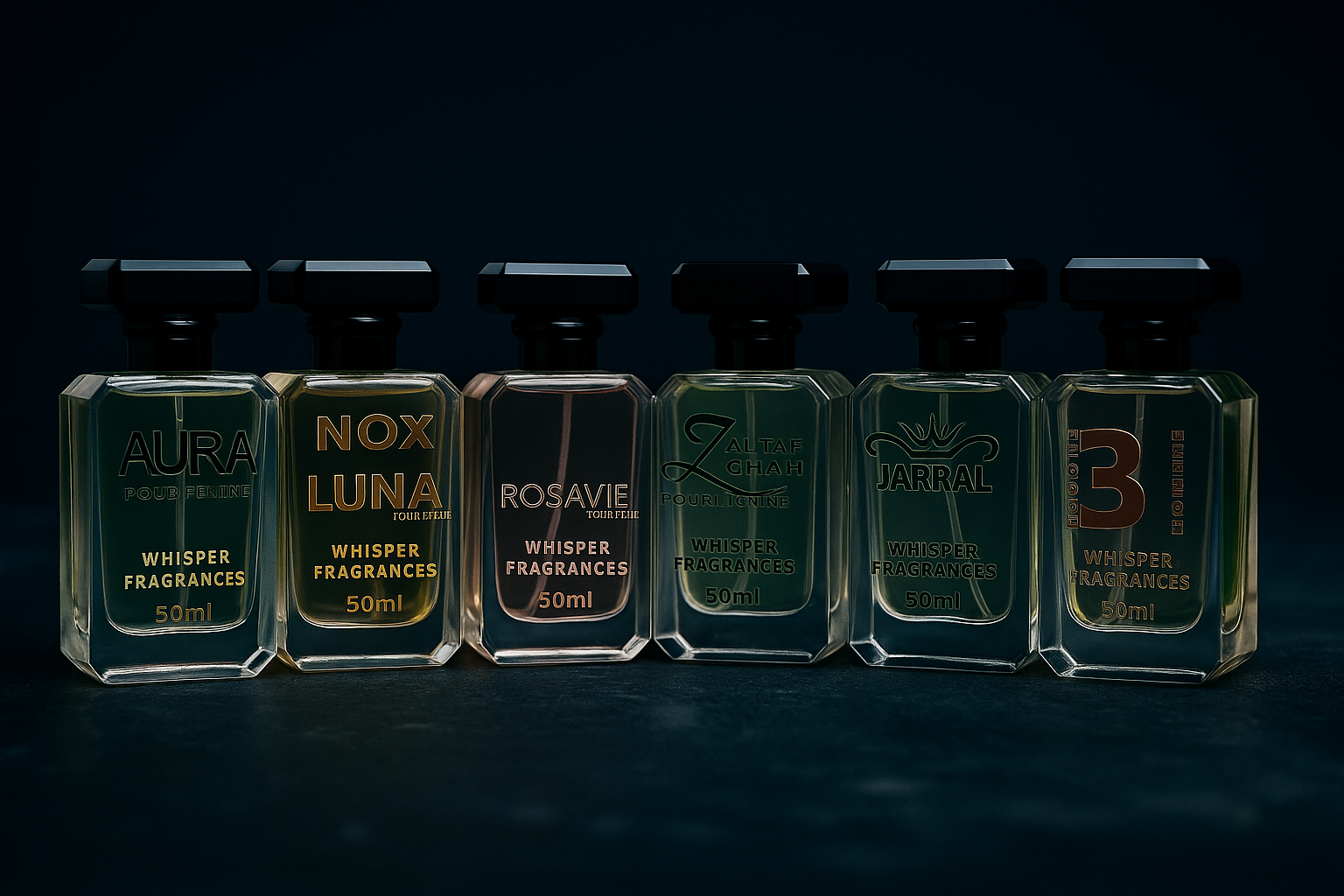 Collection of six perfume bottles